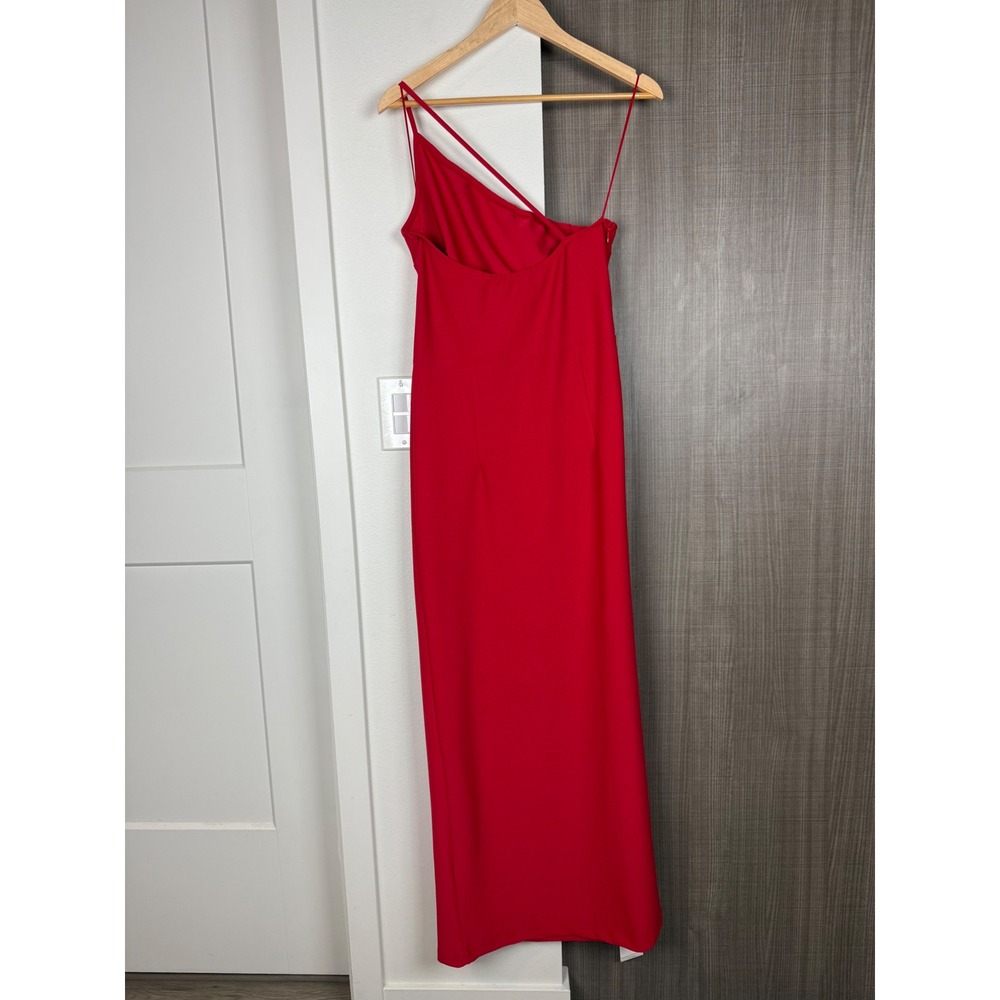NEW Abercrombie & Fitch Red Asymmetrical One Shoulder Maxi Dress Size Large Tall - Picture 9 of 12